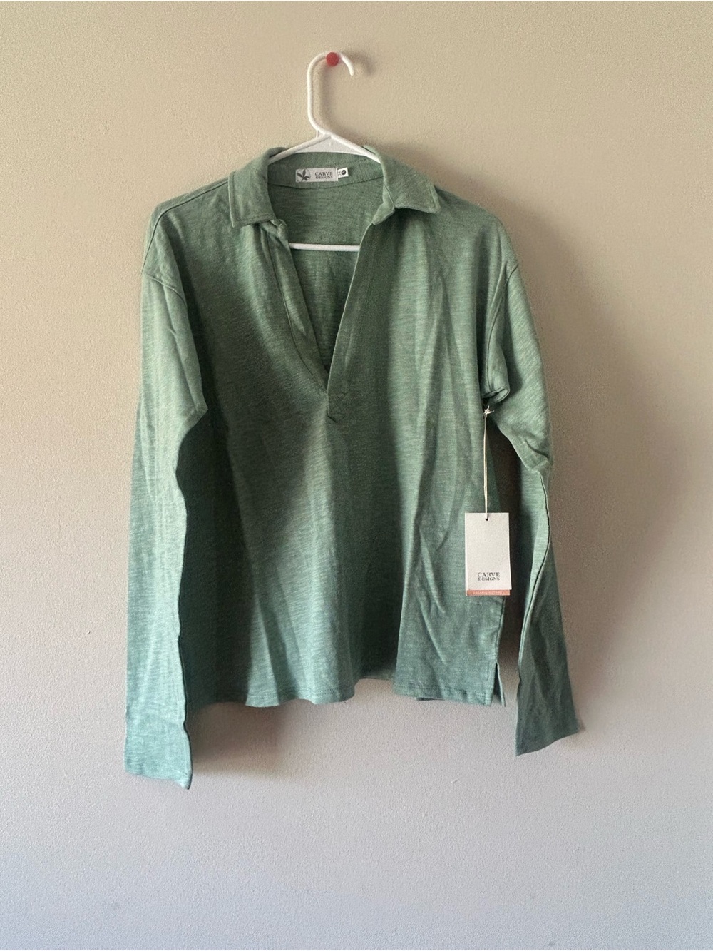 Carve Design Sport Green Long-Sleeve Polo Shirt